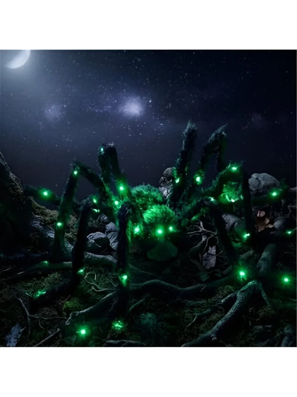6.6ft‌ Giant Halloween Light up Spider Large Realistic Scary Hairy